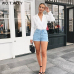 WOTWOY Spring Autumn Long Sleeve Bodysuit Women Casual Cotton White Bodysuits Women 2018 Deep V Neck Chic Tops Female New