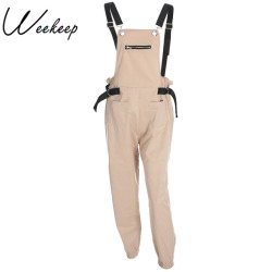 Weekeep Women Fashion Loose Calf Length Wide Pants Rompers 2018 Casual Cotton Womens Jumpsuit Overalls Strap Backless Jumpsuits