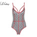 Weekeep Women Sexy Checkerboard Backless Bodysuit Summer Bodycon Cami Plaid Womens Jumpsuit Streetwear Body Feminino Bodysuits