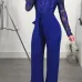 Wjustforu Off Shoulder Sexy Lace Jumpsuit Summer Fashion Bandage Wide Leg Jumpsuit Long Sleeve Elegant Bodycon Jumpsuit Female