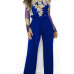 Wjustforu Off Shoulder Sexy Lace Jumpsuit Summer Fashion Bandage Wide Leg Jumpsuit Long Sleeve Elegant Bodycon Jumpsuit Female