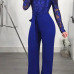 Wjustforu Off Shoulder Sexy Lace Jumpsuit Summer Fashion Bandage Wide Leg Jumpsuit Long Sleeve Elegant Bodycon Jumpsuit Female