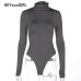 Women Bodysuits Black Turtleneck Sexy Jumpsuits Long Sleeve Body Suit Bodycon Sheath Playsuit Bodysuit Elastic Party Heyoungirl