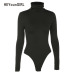 Women Bodysuits Black Turtleneck Sexy Jumpsuits Long Sleeve Body Suit Bodycon Sheath Playsuit Bodysuit Elastic Party Heyoungirl