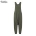 Women Jumpsuits ZANZEA 2019 Vintage Linen Overalls Sleeveless Tank Playsuits Female Solid Wide Leg Trousers Drop Crotch Rompers