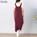 Women Jumpsuits ZANZEA 2019 Vintage Linen Overalls Sleeveless Tank Playsuits Female Solid Wide Leg Trousers Drop Crotch Rompers