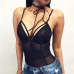 Women Sexy Mesh Bodysuit Leotard Bandage Skinny Jumpsuit Party Romper Clubwear Hot Black Pink Red Summer Beach Women Bodysuits