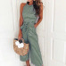 Women Summer O-neck Bowknot Pants Playsuit Sashes Pockets Sleeveless Rompers Overalls Sexy Office Lady Striped Jumpsuits