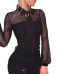 Women Transparent Tops Sexy Bodycon Long Sleeve lace bodysuit Jumpsuit Women Summer black sexy high waist causal Rompers#SA