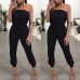 Womens Bandage Evening Party Playsuit Ladies Romper Long Jumpsuit Women Ladies Femal Solid Off Shoulder Jumpsuits Size 6 -16