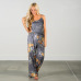 Wontive 2019 women Super Comfy Floral Jumpsuit Fashion Trend Sling Print Loose Piece Trousers