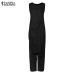 ZANZEA Plus Size Jumpsuits Women Sleeveless Overalls Baggy Harem Pants Female Drop Crotch Playsuits Combinaison Femme Pantalon