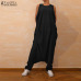 ZANZEA Plus Size Jumpsuits Women Sleeveless Overalls Baggy Harem Pants Female Drop Crotch Playsuits Combinaison Femme Pantalon