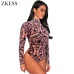 ZKESS Black Stretchy Turtleneck Long Sleeve Sexy Lace Bodysuit 2019 New Spring Mesh Bodysuit for Women Rompers LC32110