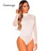 Ziamonga 2019 Black Sheer Mesh Long Sleeve Bodysuit Women Tops Bodycon Fitness Jumpsuit Romper Fashion Latex Sexy Slim Bodysuit