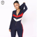 Zipper Hooded Rompers Jumpsuits For Women 2018 Patchwork Long Sleeve Bodysuit Street wear Overall Women Playsuit Sexy Jumpsuit