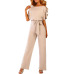 elegant office work Overalls for women rompers Straight Leg long Jumpsuit belt black mono pata de elefante mujer salopette femme