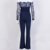 hirigin Newest Women Lace Floral White Color Long Sleeve Jumpsuit Romper Clubwear Playsuit Bodycon Party Trousers female