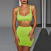 2 Layers Two Piece Set 2 Piece Set Women Crop Top And Skirt Set Two Piece Outfits Matching Sets Active Wear Conjunto Feminino