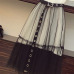 2 Piece set 2018 Summer Women's Cotton Long Strapless T-shirt +Mesh See Through Skirt Sets Women Fashion Holes Belt Skirts Suits