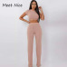 2 Two Piece Set Women Ribbed O Neck Crop Top and Long Pants Set Sexy Autumn Short Sleeve Tracksuit Women Conjunto Feminino 2018