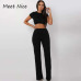 2 Two Piece Set Women Ribbed O Neck Crop Top and Long Pants Set Sexy Autumn Short Sleeve Tracksuit Women Conjunto Feminino 2018