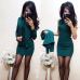 2018 New Arrival Fashion Autumn Suits Sexy Sheath O-Neck Above Knee Mini Dress Full Sleeve Casual Coat Two Pieces Women Sets