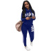 2018 Spring Letter Pink Print Tracksuit Women Casual Outfits Two Piece Set Pants Suits Plus Size Clothing Sets XXXL