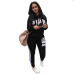 2018 Spring Letter Pink Print Tracksuit Women Casual Outfits Two Piece Set Pants Suits Plus Size Clothing Sets XXXL