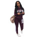 2018 Spring Letter Pink Print Tracksuit Women Casual Outfits Two Piece Set Pants Suits Plus Size Clothing Sets XXXL