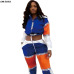 2019 New fashion sporty women's tracksuit hooded short jackets letter splicing long pants suits two piece set outfit GLA3068