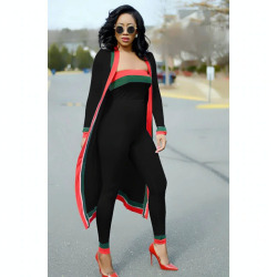 2019 Spring  Summer Red And Green Strape Stitching Wrapped Chest Tights 3 pieces Contigt Sets S628