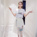 2019 Summer Gauze Skirt Suits Women New Graffiti Printing T-shirt & Black Mesh Skirts Set Girl Students Two - Piece Suit