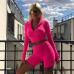 2019 Summer Tracksuits Sets Women Suits Fashion Solid 3-colors Regular Long Sleeve Sexy Club V-neck Women Suit Costume