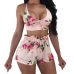 2Pcs Women Short Pants Sets Sexy Print Sleeveless Blouse Wear Casual Suit 2 piece set women summer tracksuit women