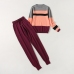 ALPHALMODA Ensemble Femme 2 pieces Pantalon Striped Long-sleeved Jumper + Trousers Female Knitting Sets