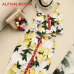 ALPHALMODA Summer Women Fashion Skirt Set Pineapple Printed Tank Top High Waist Step Skirt Female Holidays Skirt Suits