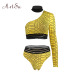 ArtSu Summer 2 Piece Short Set Women One Shoulder Yellow Off Shoulder Crop Top Plaid Shorts Boho Tracksuit Suits ASSU20101