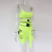 Beyprern Hot Girl Cut Out  Neon Green Buckle Shorts Set Women Tight Buckle Festival Suits Two Piece Night Out Outfits Clubwears