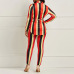 Clocolor Striped Pant Suit Set Women Two Piece Long Sleeve Shirt Top Pants Female Fashion Sexy Outfit Office Lady Work Wear Suit