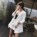 ELegant Office Lady Short Suit Set Women 2 Piece Set white Color Jacket Blazer + High Waist Mini Pant Suits Female Tracksuit