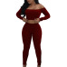 Free Ostrich 2019 Sexy Bodycon Bandage Women Sets Off Shoulder Criss Cross Crop Top Long Pants Two Piece Set Clothing C2235