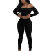 Free Ostrich 2019 Sexy Bodycon Bandage Women Sets Off Shoulder Criss Cross Crop Top Long Pants Two Piece Set Clothing C2235