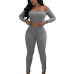 Free Ostrich 2019 Sexy Bodycon Bandage Women Sets Off Shoulder Criss Cross Crop Top Long Pants Two Piece Set Clothing C2235