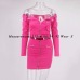 Fuedage 2019 Sexy Off Shoulder Two Piece Set Solid Zipper Bodycon 2 Piece Set Women Long Sleeve Belt Top And Skirt Summer Set