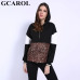 GCAROL 2019 Spring Women 2 Pieces Sets Leopard Spliced Sweatshirt Ankle Length Harm Pants Oversize Tracksuits Hoodies Outfiits