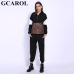 GCAROL 2019 Spring Women 2 Pieces Sets Leopard Spliced Sweatshirt Ankle Length Harm Pants Oversize Tracksuits Hoodies Outfiits