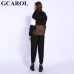 GCAROL 2019 Spring Women 2 Pieces Sets Leopard Spliced Sweatshirt Ankle Length Harm Pants Oversize Tracksuits Hoodies Outfiits