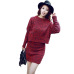 GOPLUS 2019 Winter 2 Pieces Sweater Dress Set Women Long Sleeve Office Wear Casual Gray  Pullover Knitted Dresses Clothing Suit