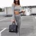 Grey Two Piece Set Women Tracksuit Off Shoulder T Shirt Crop Top Pencil Pants Leggings Set Bodycon Slim Suit